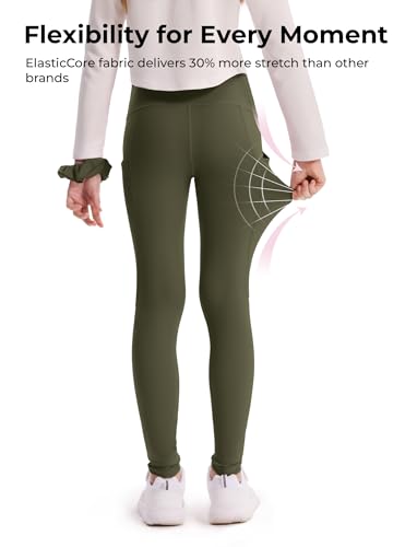 PATPAT Girls Athletic Leggings with Pocket, Buttery-Soft & Ultra-Stretchy Yoga Pants for Running Dance Workout Casual3