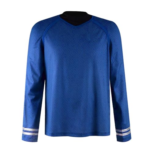 Adult Star Series Kirk/Scotty/Spock Costume Mens Spaceship Captain Officer Kirk/Scotty/Spock Cosplay Uniform Shirt (Blue XXX-Large)