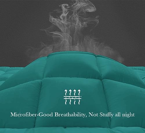 Image of Cloth Fusion 600 GSM Mattress Topper Double Bed, Extra Thick 2 inch Mattress Topper for Improved Sleep Quality and Enhanced Comfort (72x60 inches, Teal)