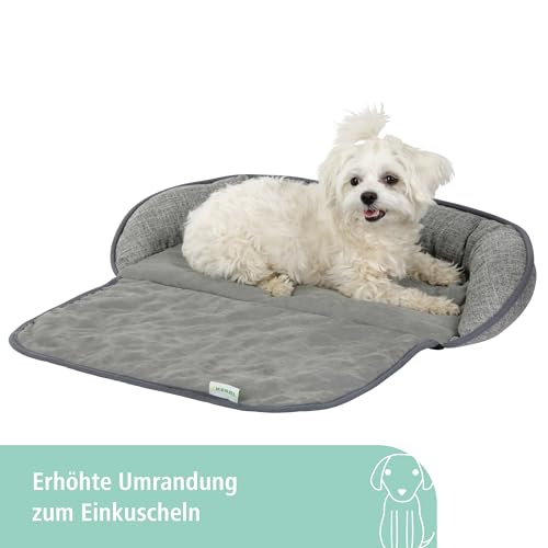 Kerbl Pet Couchkissen Emalia, Hundekissen, Katzenkissen, Hundebett, grau, 60x40x12cm, Polyester, Hunde, Katzen, Schutz für Polstermöbel