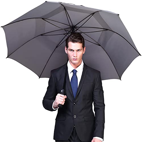 Image of G4Free 47 /54 /62 /68 Inch Automatic Open Golf Umbrella Oversize Extra Large Double Canopy Vented Windproof Waterproof Stick Umbrellas