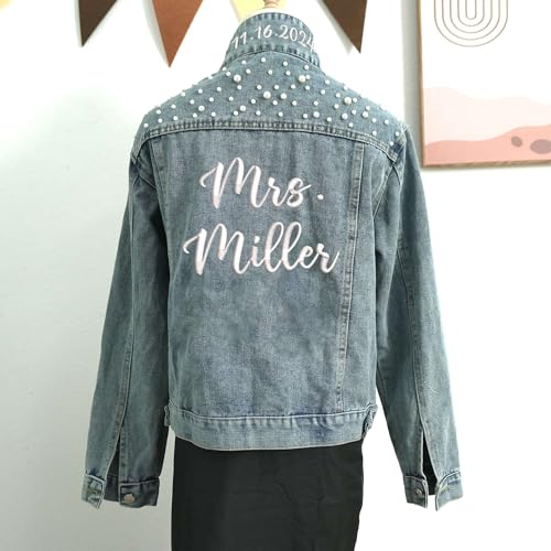 Noni Custom Bride Denim Jacket, Future Mrs Jacket, Personalized Wedding Gift, Bride 20243