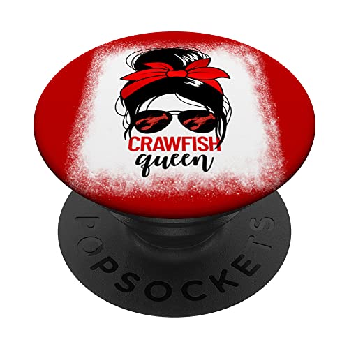 Crawfish Queen Women's Craw Fish Boil Crawfish Queen PopSockets Swappable PopGrip, Black