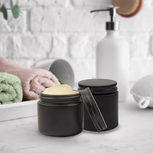 Cornucopia 4oz Black Coated Glass Jars (12-Pack); Cosmetic Jars with Black Metal Lids and Black Matte Exterior, 4-Ounce2