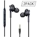 Earphones/Earbuds/Headphones 2Pack Black Compatible Galaxy S9/S9+ S8/S8+ Note8 in-Ear Headphones Remote + Mic Hands-Free Earphones