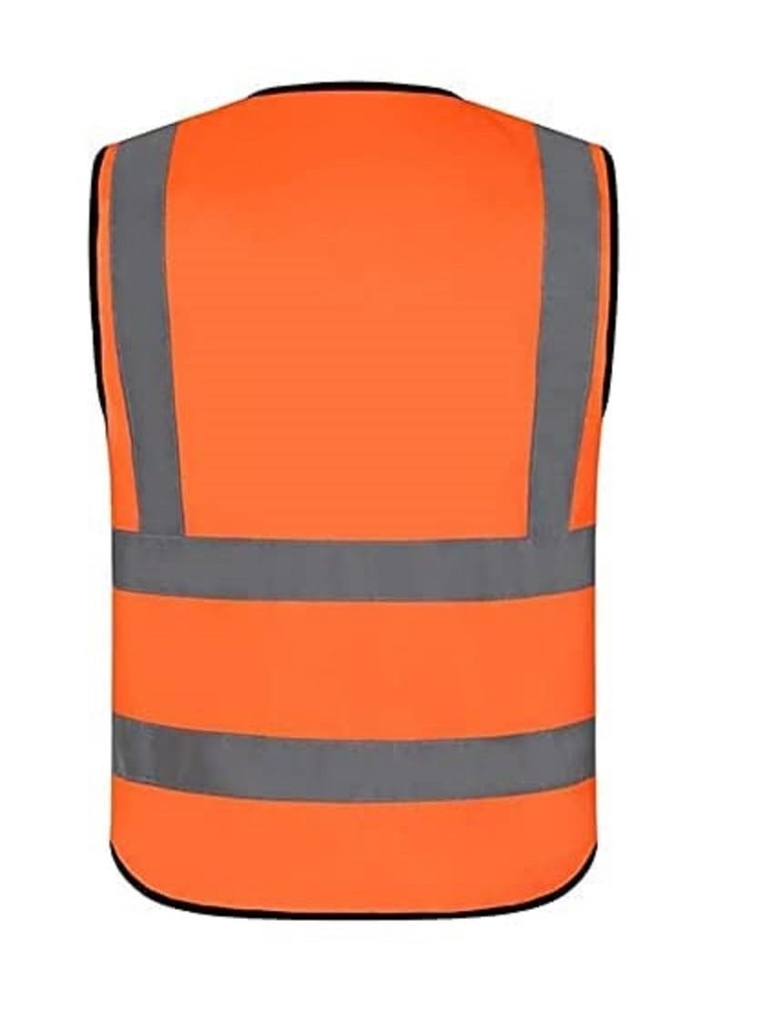 ANGELSAFE® High Visibility Reflective Safety Vest with Zipper, 2 Pockets, Polyester, Orange