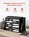 VEVOR Literature Organizer, 12 Compartments Office Mailbox with Side Vertical Storage, Wooden Mailbox Sorter Made of Particle Board, Countertop Office Home Organizer for File, Document, Paper, Black