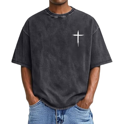 T-shirt homme effet lavé haut de gamme au toucher doux stone wash