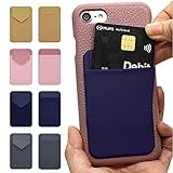 スマホ用カードケース 貼り付け スマホポケット カードポケット カード収納 背面ポケット カード入れ ICカードケース 背面収納 軽量 スリム 韓国 iPhone対応 Galaxy対応 Xperia対応 スマホ最新機種対応 NAVY