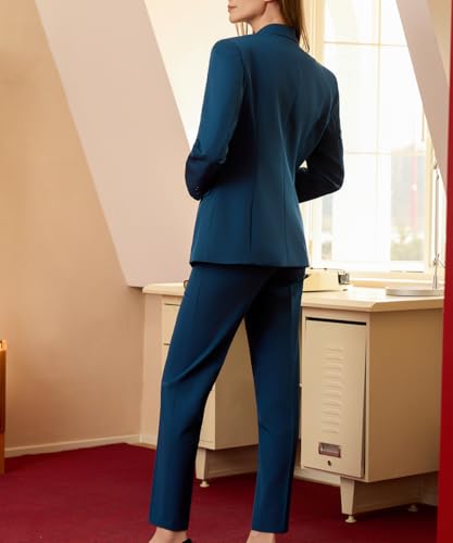 2 Piece Formal Suit for Women Slim Fit Professional Suiting Casual Business Office Outfit Blazer Pants Suit Set3