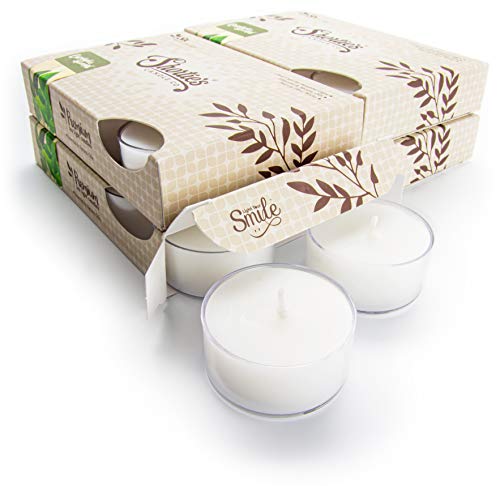 Eucalyptus Spearmint Premium Tealight Candles Bulk Pack - Highly Scented With Essential & Natural Oils - 24 White Tea Lights - Beautiful Candlelight - Made In The Usa - Fresh & Clean Collection #TOP24
