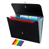 JIMEIQI Expanding File Folder, 7 Pockets File Organizer, Accordion File Organizer Letter Size Letter