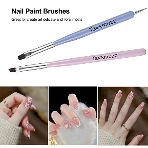 Tevkmuzz Nail Art Brushes Set,6 Pcs Nail Brush For Nail Art With Nail Extension Gel Brush,Nail Dotting Pen And Nail Art Liner Brush,Idea For Nail Design Gel Polish #TOP3