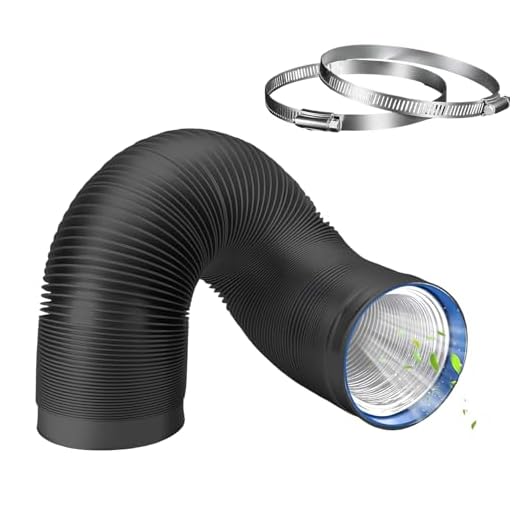 Manguera de Ventilación 153 mm, 3 m Manguera de Escape de Aluminio con 2 Abrazaderas Acero, PVC Conductos de Ventilación para Extractores, Climatizadores, Secadoras, Campanas Extractoras, Negro