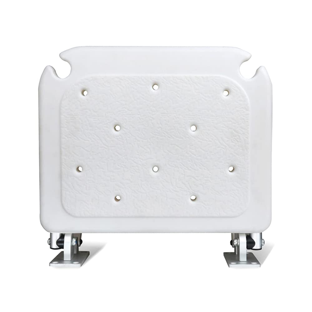 Banco de ducha plegable montado en la pared con patas antideslizantes y agujeros de drenaje, ideal para personas mayores y discapacitados, asiento de baño con rosca con ranura para cabezal de ducha