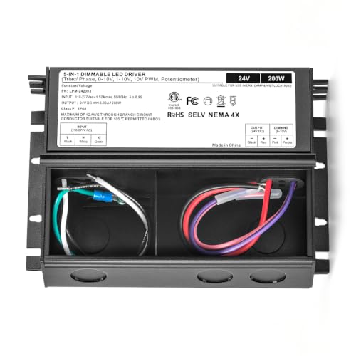 BTF-LIGHTING 200W Dimmable LED Driver Power Supply 24VDC Transformer,5-in-1