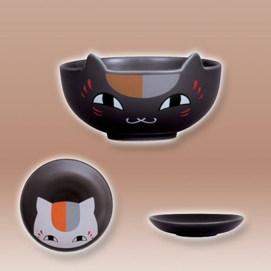 夏目友人帳　まんぷくお茶わん　カフェオレボウル　ニャンコ先生　黒ニャンコ 夏目友人帳 まんぷくお茶わん カフェオレボウル ニャンコ先生 黒