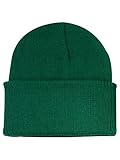 Century Star Kid's Soft Slouchy Beanie Hat Toddlers Winter Cute Cuff Baggy Hip-hop Hat Boys Girls Youth Knit Skull Cap A Dark Green One Size