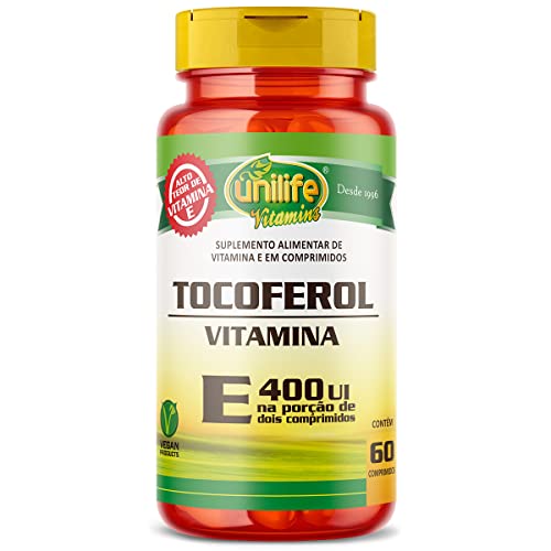 Alfa Tocoferol 400 Ui Vitamina E Unilife Vegan 60 Cp