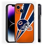 Chicago Football Designed for iPhone 13 Case, Silicone Shockproof Slim Thin Rugby Theme Phone Case for iPhone 13 6.1 inch Black