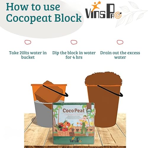 Image of Vins Pro | cocopeat | Eco-Friendly Soil Booster | Organic Cocopeat | Premium Cocopeat-1KG,5 KG (5 KG)