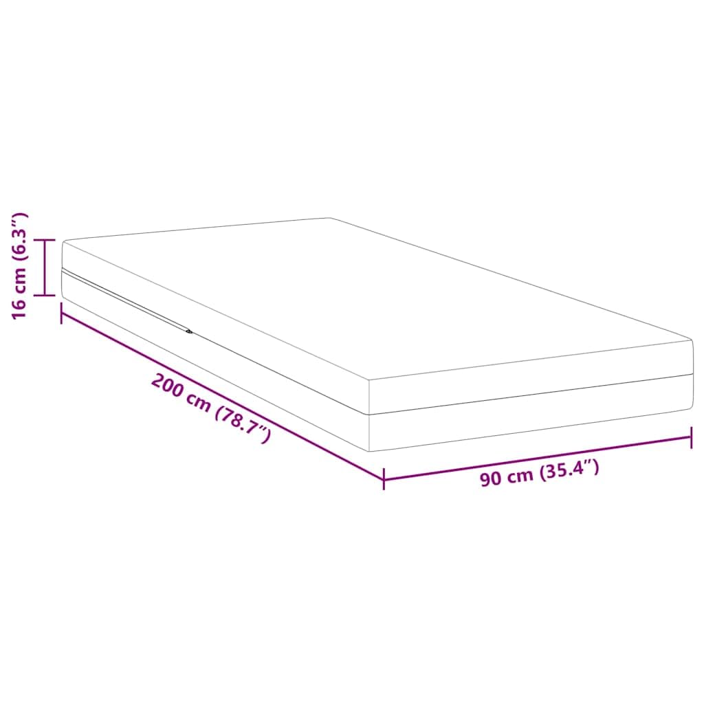 Materac, biały, żakardowy materiał 90 x 200 cm, średnio twardy, z 7-strefową konstrukcją, oddychający, odporny na odkształcenia, do sypialni, gospodarstwa domowego, komfortowy, równomiernie