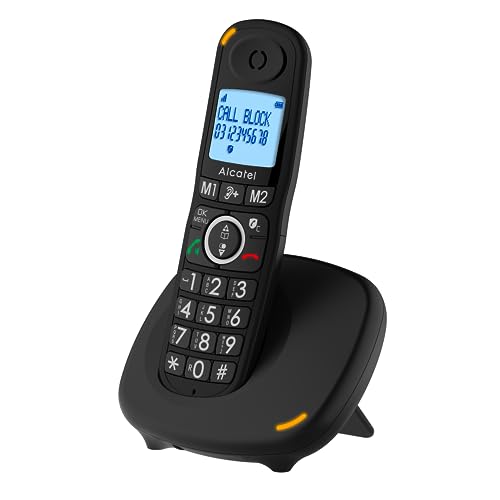 Alcatel XL595 B Schnurlostelefon mit großen Tasten, großes Display und Audio-Boost, Anrufsperre