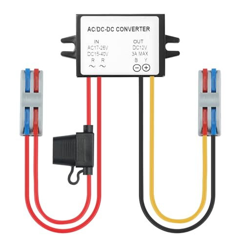 Voltage Convertor AC 24V to DC 12V Buck Voltage Waterproof Power Module with Fuse for Car Step Down Converter (3A)