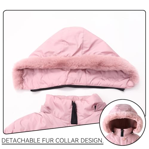 Girl Winter Dress Coats Hooded Fleece Jacket Warm Outwear Waterproof Heavy Parka3