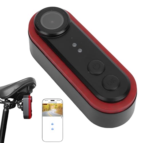 Bewinner Telecamera per Biciclette con Luce di Coda, Fotocamera Sport HD da 1080p, Telecamere Posteriori del Ciclo Esterno, a Prova di Acqua IPX6, Cruscotto di Biciclette Ad Angolo Largo (32GB)