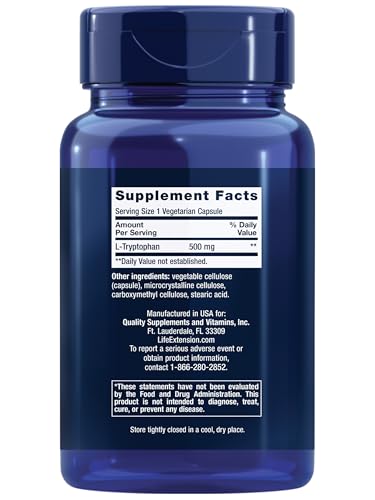 Life Extension L-Tryptophan 500mg Capsules