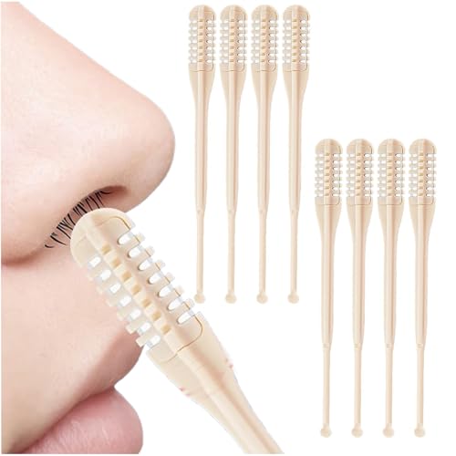 vlrbfl Nominateh Nasal Hair Cutter, Sightfelt Nasal Hair Cutter, 2 in 1 Spiritukal Nose Hairs Trimmer Women Men, 360° Portable Manual NoseHair Trimmer with Ear Picker (8pcs)