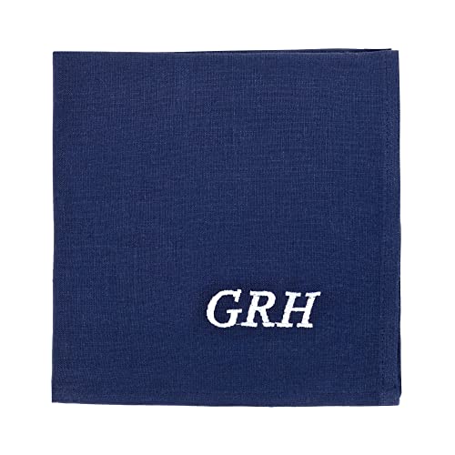 Generic Monogrammed Handkerchief For Men Christmas Linen Men'S Initial Letter Hanky Gifts For Him Groom Wedding Hankerchief Personalized Pocket Square cover