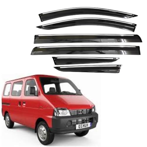 Image of CAR SAAZ Chrome Line Door Visor for Eeco (2023-Present)(Set of 6Pcs) | Rain Guard | Wind Deflector