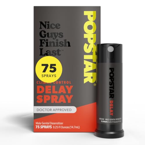 Popstar Labs Delay Spray for Men - Doctor Recommended Formula Male Desensitizing Spray - Last Longer in Bed - Premature Climax Controller - 75 Sprays in Delay Sprayer for Long Last Men