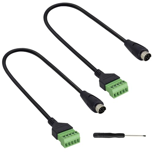 Image of zdyCGTime 8pin Mini DIN Screw Terminal Adapter DIY Mini DIN S-Video 8pin Male to 5-Pin Screw Terminal Pluggable Type Block Cable for PLC Computers, Monitors,Televisions, Servers,etc.(2pack/30CM)