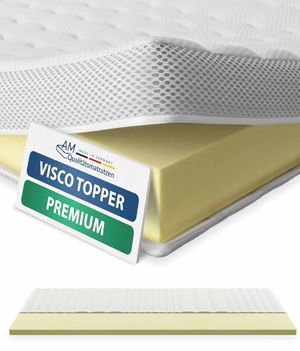 AM Qualitätsmatratzen Topper viscoelástico 105x190 H2 - Cubre colchon made in Germany - Topper 105x190 Memory Foam certificado OEKO TEX con funda de lyocell - Topper viscoelástico aliviador de presión