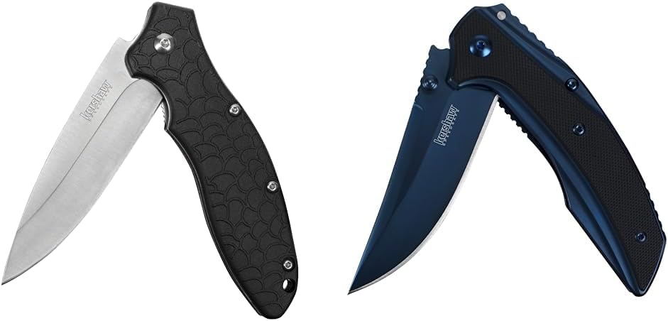 Kershaw Oso Sweet EDC Pocketknife, 3" 8Cr13MoV Steel Drop Point Blade, Assisted Folder Opening & Outright Pocketknife (8320); 3-inch Upswept 8Cr13MoV Steel Blade in Brilliant Blue; PVD