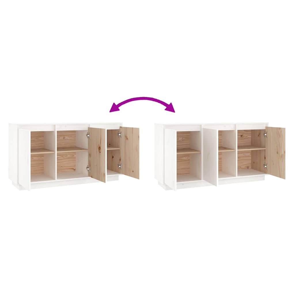 Salon Credenza Bianco 111x34x60 cm Legno massello di pino