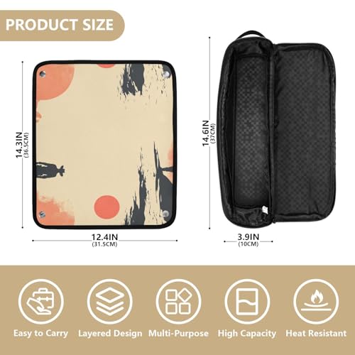 Estuche de viaje 2 en 1 para rizador y plancha con tapete resistente al calor, organizador portátil para planchas, rizadores y otros accesorios de cuidado del cabello miniatura 4