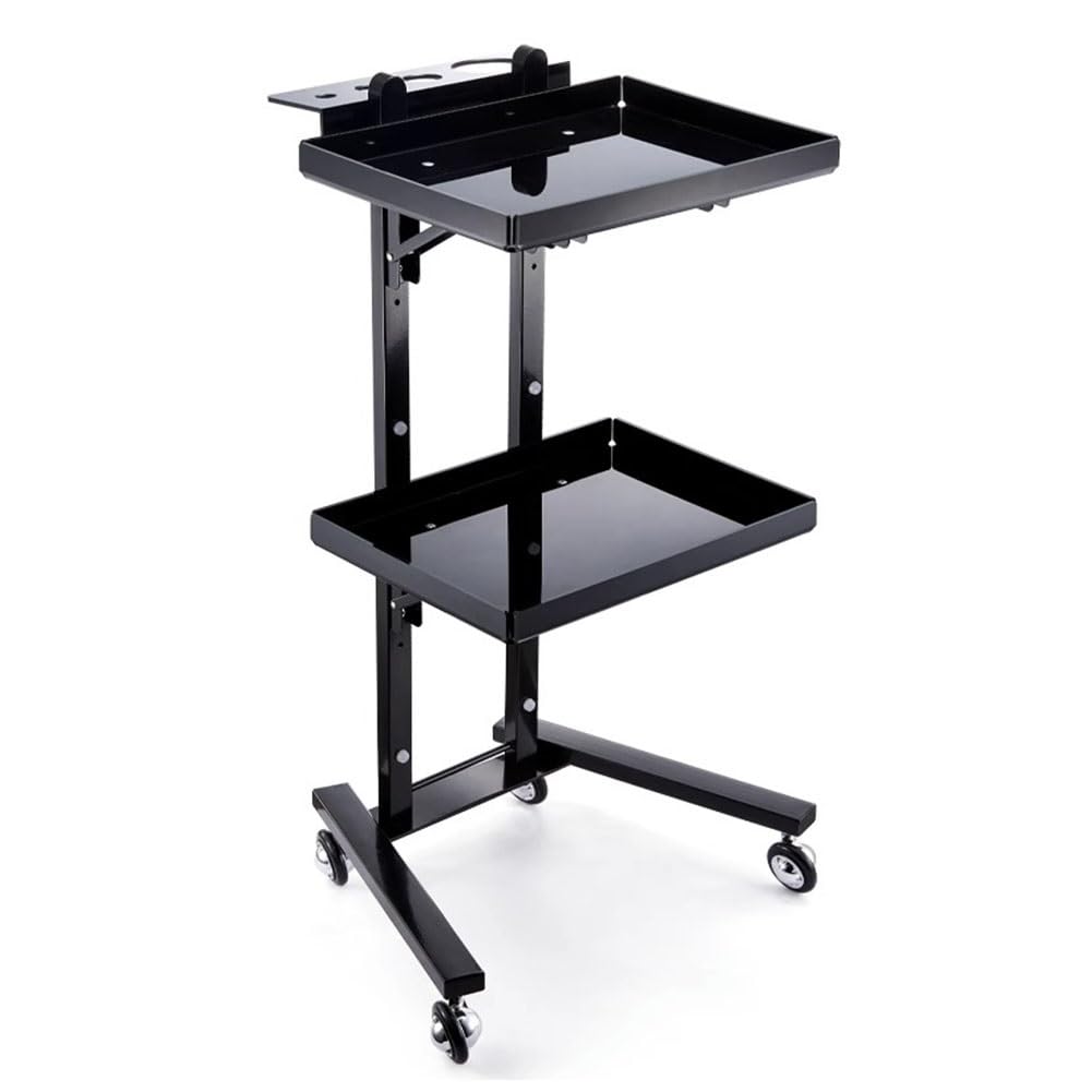 JKJZSALJ Stainless Steel Beauty Salon Trolley Foldable Trolley Organiser Storage With 4 Casters, Mobile Organizer Unit For Beauty Salon Barbershop Utility Carts,C,50x33x88cm