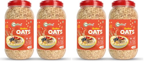 Image of NutriOrg Rolled Oats 2.4 Kg | Gluten Free | High protein & Fibre Rich | Easy to Cook | Nutritional Breakfast Cereal Oats (Pack of 2)