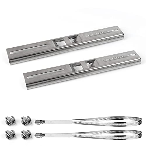 30CM Masthalterung, DEANKEJI 2 Stücke Vertikale Masthalterung Mit Zwei Verstellbaren Klemmen - Edelstahl Material, Geeignet für Überwachungskamera, Elektrischer Kasten im Freien