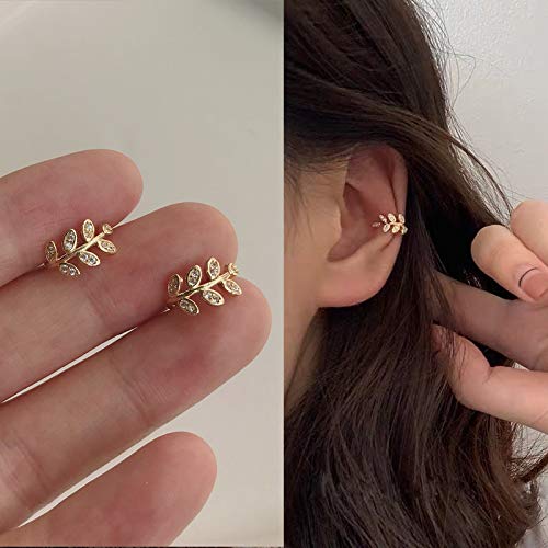 YDYDTTKD Orecchini a Clip a Foglia Senza Piercing Orecchini da Donna con Polsino in Vintage per Ragazze