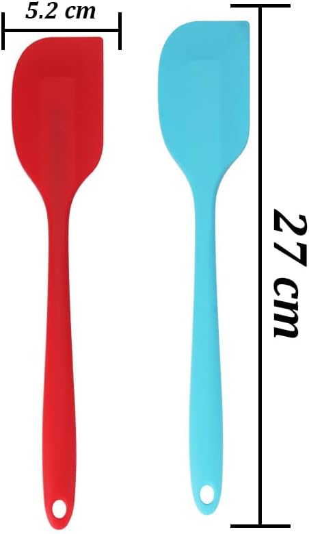 Miniatura 4 de Ousyaah Juego de espátulas de silicona (paquete de 4, 10 pulgadas), espátulas de goma flexibles resistentes al calor, diseño sin costuras, espátula