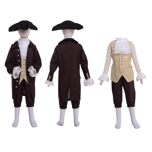 Image of BPURB Rococo Boy Colonial Costume Patriotic Boy Costume Deluxe Thomas Jefferson George Washington Alexander Hamilton Costume
