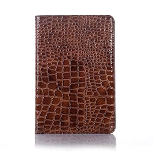 DMaos for iPad mini 5th 4th Case, Crocodile Reflector Leather Stand Folio Case Smart Cover, Auto Sleep/Wake, Card Holder, Classic Fashion Protector for iPadMini 4/5 7.9 Inch - Brown