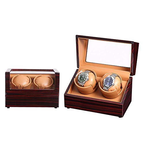 Caja doble de relojes con winder automatico silencioso en acabado rojo 4
