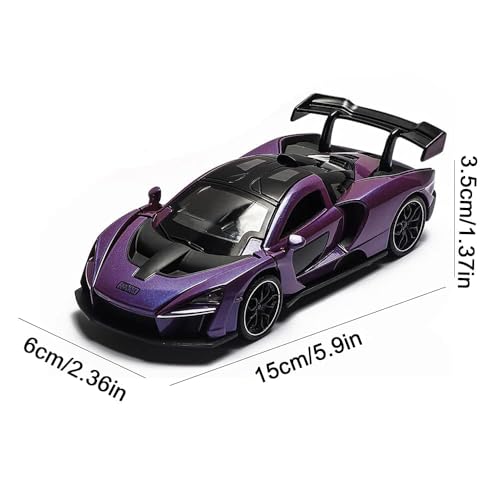 Image of 1:32 Maclaren Senna Sports Model Exclusive Alloy Diecast Pull Back Toy car with Openable Doors & Light Music Toys for Kids Boy Girl Gift (1:32 McLaren Senna -Random Color)