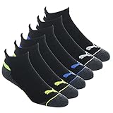 PUMA 6 PAIRS TRAINING LOW CUT DRYCELL MEN'S LARGE SOCK 10-13 SHOE 8-12 SPORT CUSHION ARCH SUPPORT, B